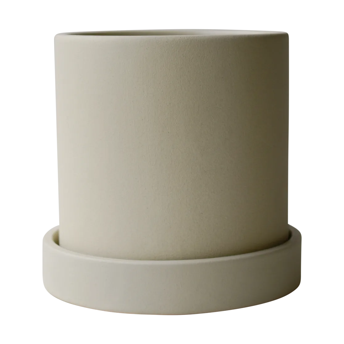 Grow pot Ø10 cm with saucer, Sandy creme DBKD