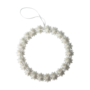 Paper flake wreath Christmas decoration - White - DBKD
