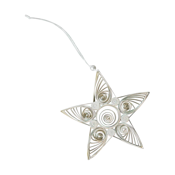 Paper star Christmas decoration 10.5 cm - White - DBKD