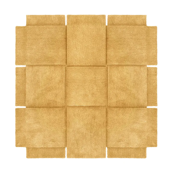 Basket rug yellow ochre - 180x180 cm - Design House Stockholm