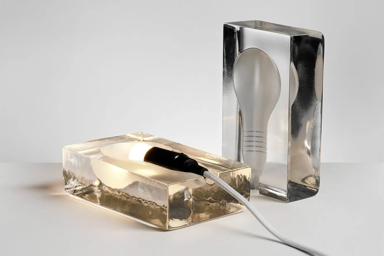 Block Lamp Mini table lamp, Clear, 12x8x7,5 cm Design House Stockholm