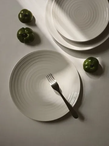 Blond dinner plate 28 cm - stripe white - Design House Stockholm