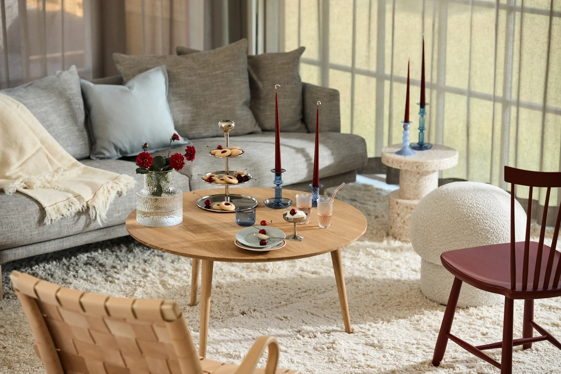 Uno pouf Ø50 cm, Cream Design House Stockholm