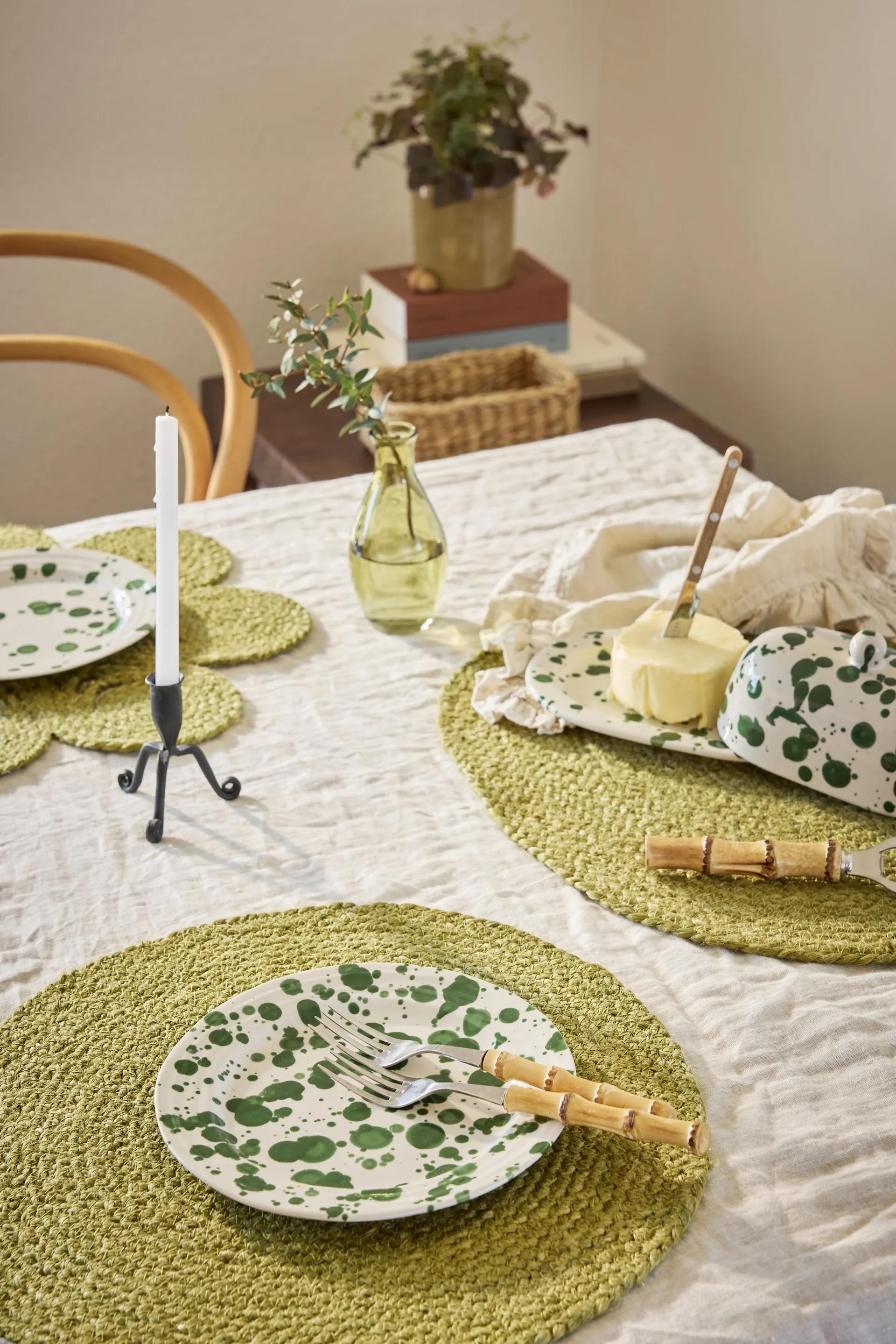 Elin placemat Ø38 cm, Avocado Dixie