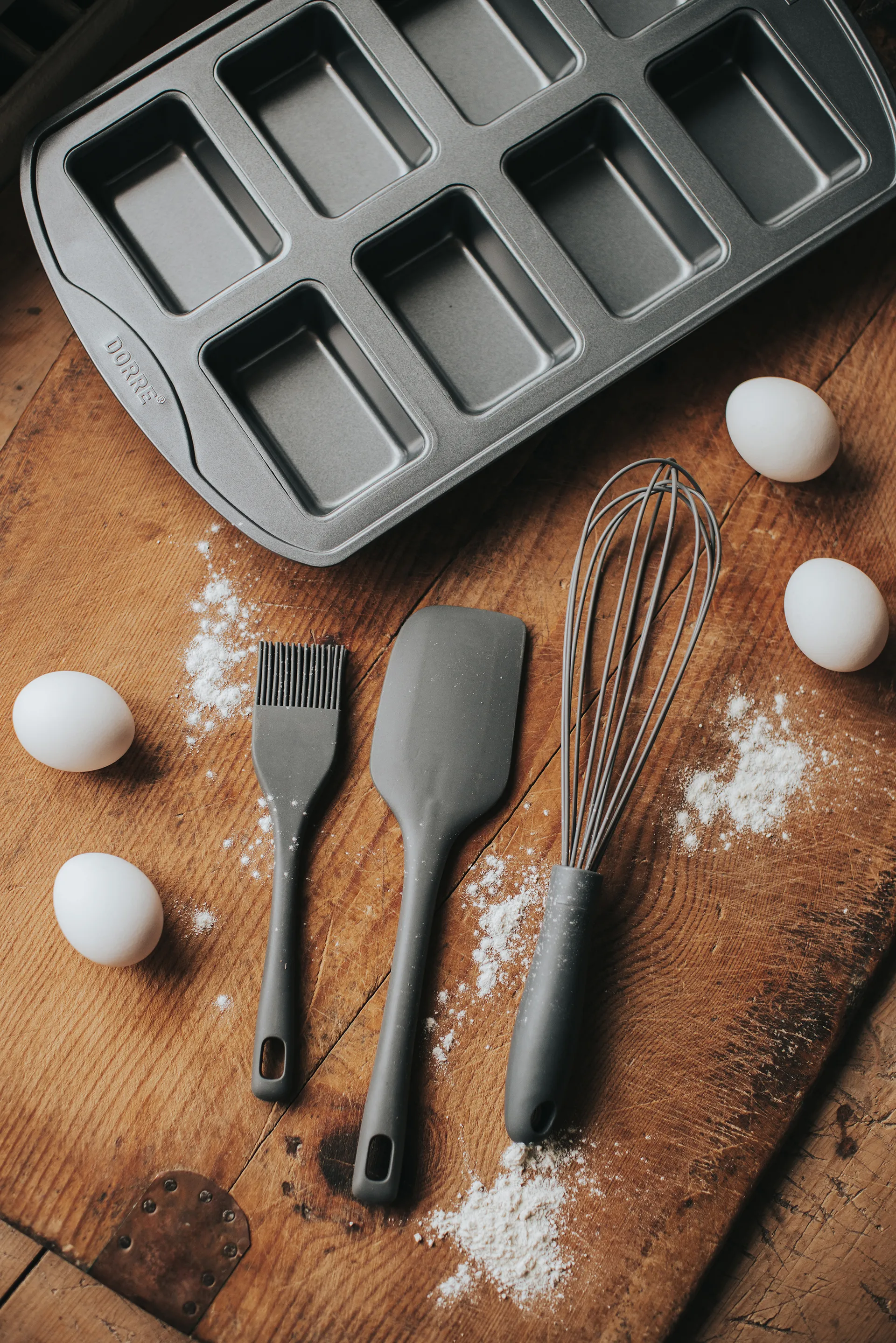 Cookie utensil set, Grey, silicone, 3 pieces Dorre