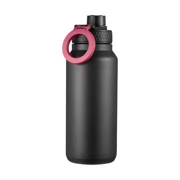 Flory double-wall water bottle with mobile magnet 0.9 L - Black-purple - Dorre