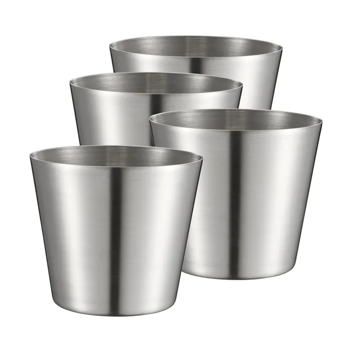 Peg fries/serving cup - Stainless steel, 4-pack, Ø9.5 cm - Dorre