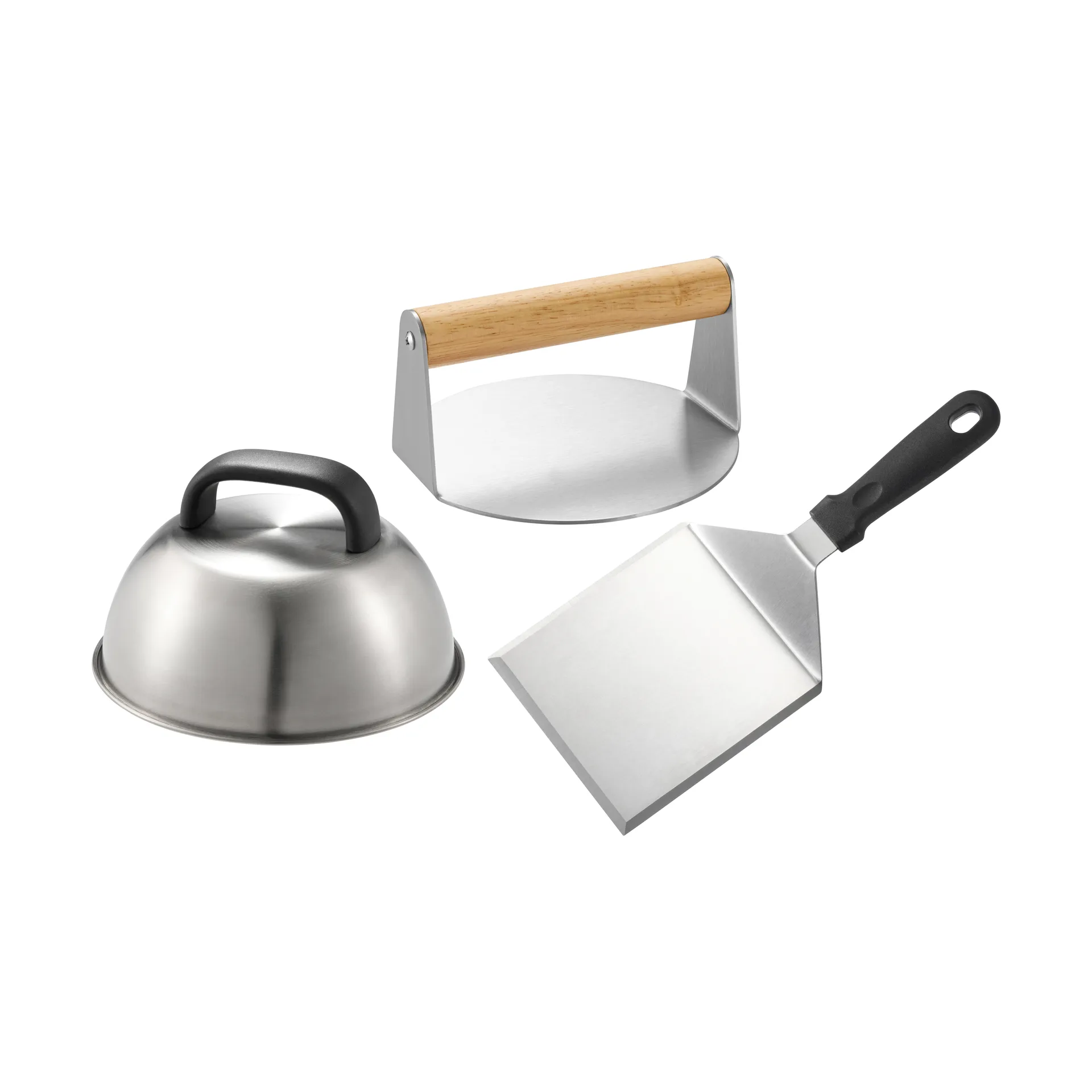 Sarika smashburger set, Stainless steel, 3-piece set Dorre