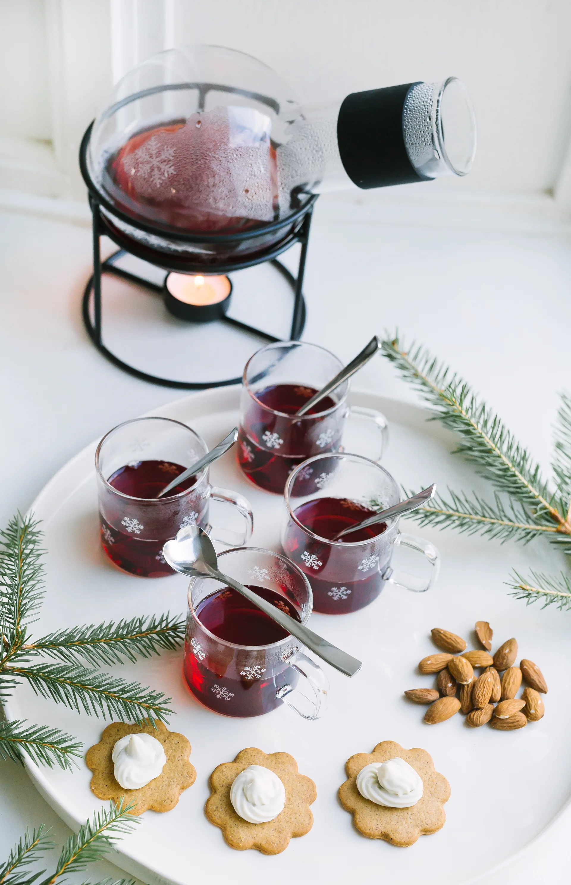 Snow star mulled wine warmer 1.3 L, Glass-Iron Dorre