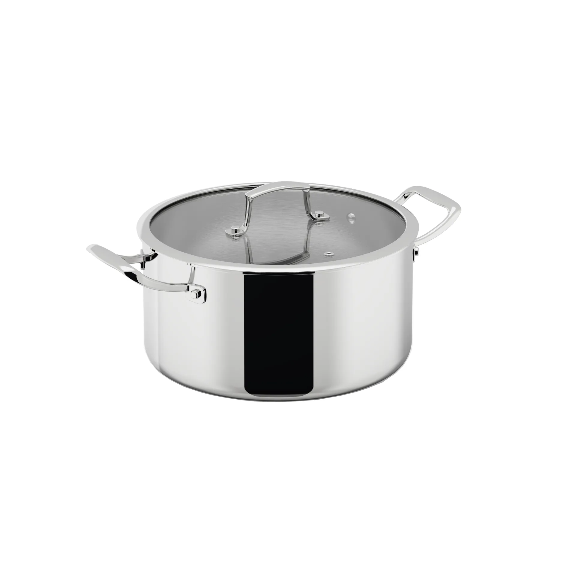 Trivence pot, Stainless steel, glass lid, 7 L Dorre