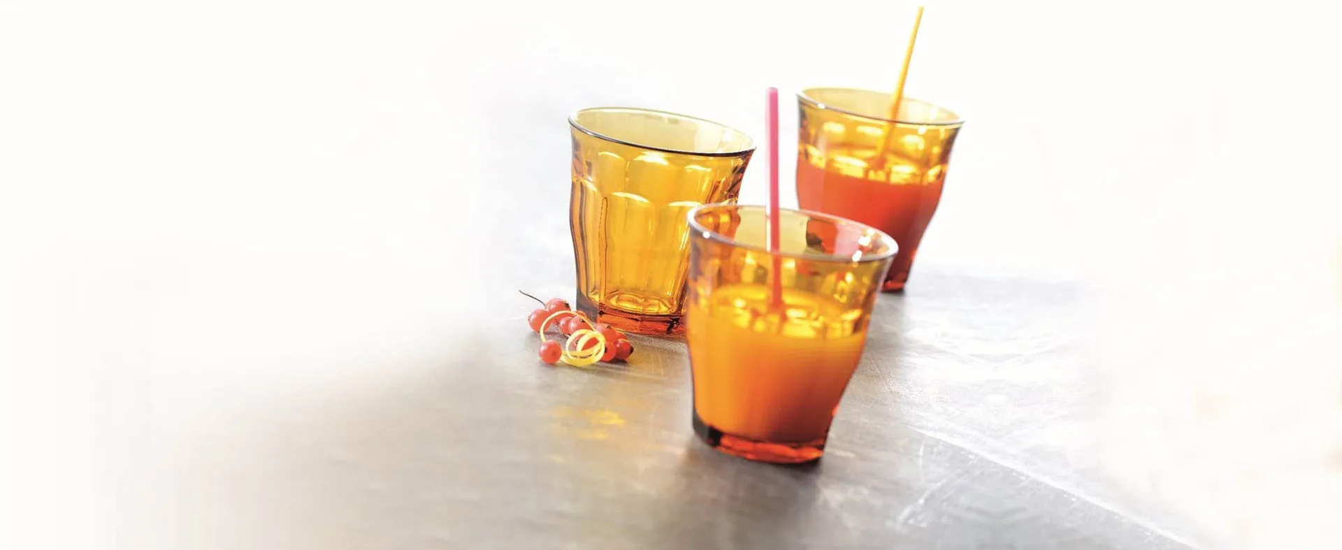 Picardie drinking glass, Amber, 6-pack, 25 cl Duralex
