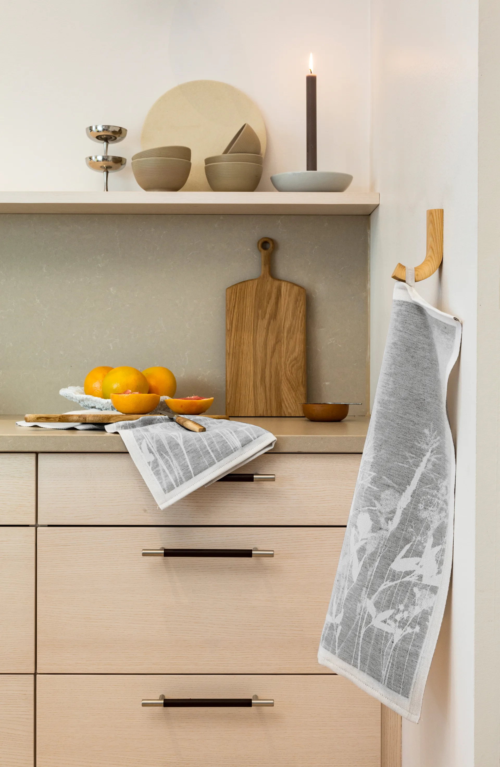 Airy kitchen towel 35x50 cm, grey Ekelund Linneväveri