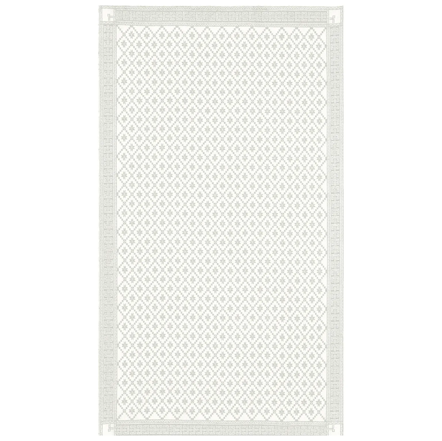 Åttebladrose table cloth beige, 150x310 cm Ekelund Linneväveri
