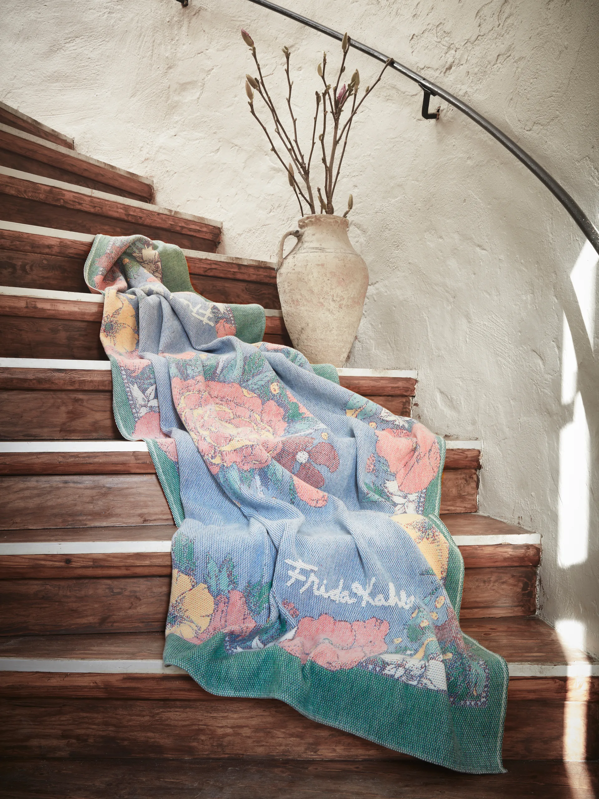 Frida Kahlo throw 140x170 cm, Vida Ekelund Linneväveri