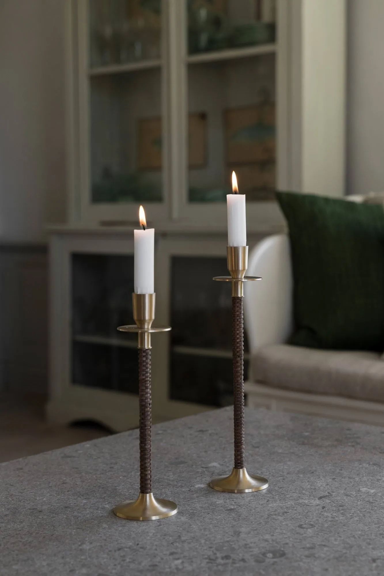 Ernst braided candleholder, Brass, Ø8x25 cm ERNST