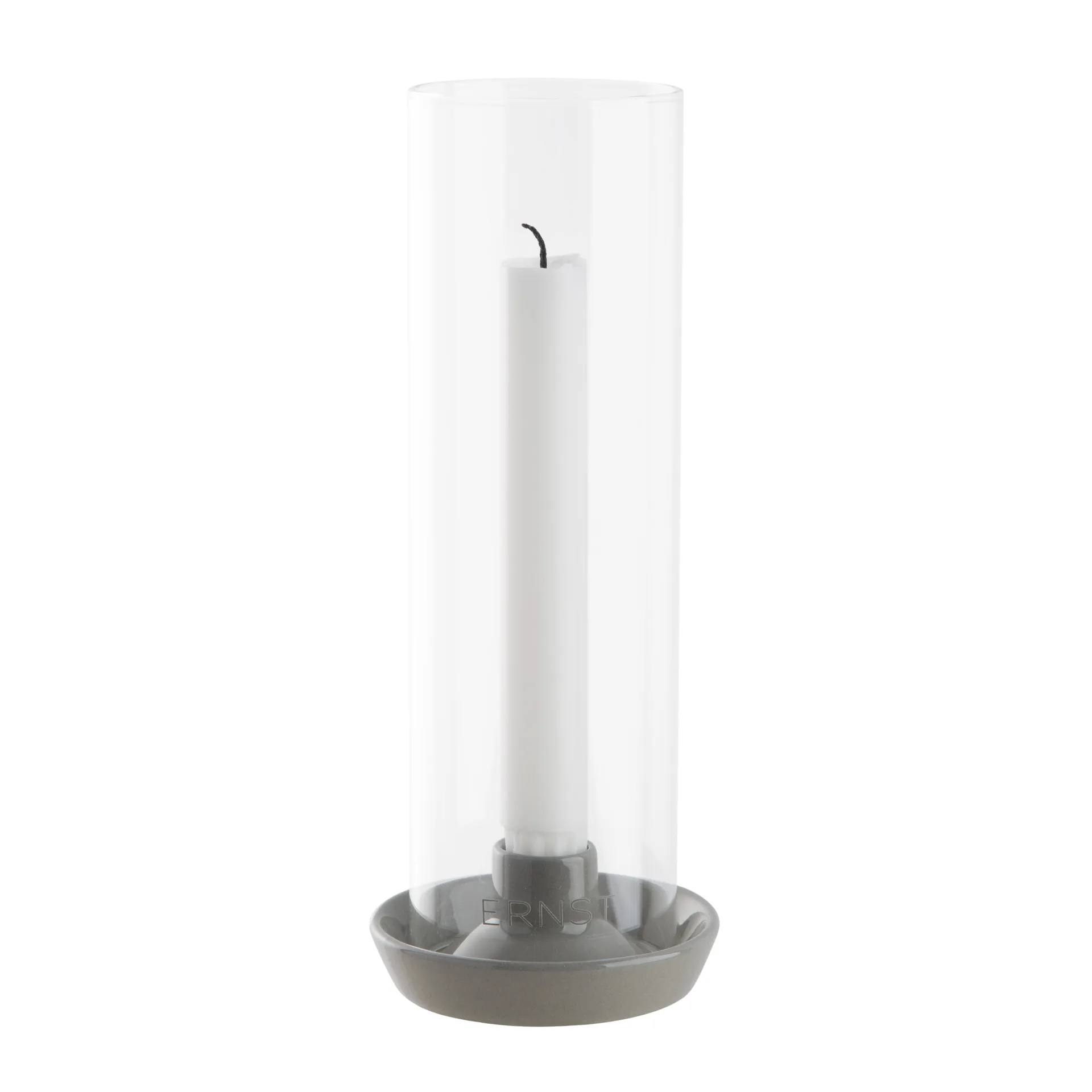 Ernst candle sticks glass cylinder, grey ERNST