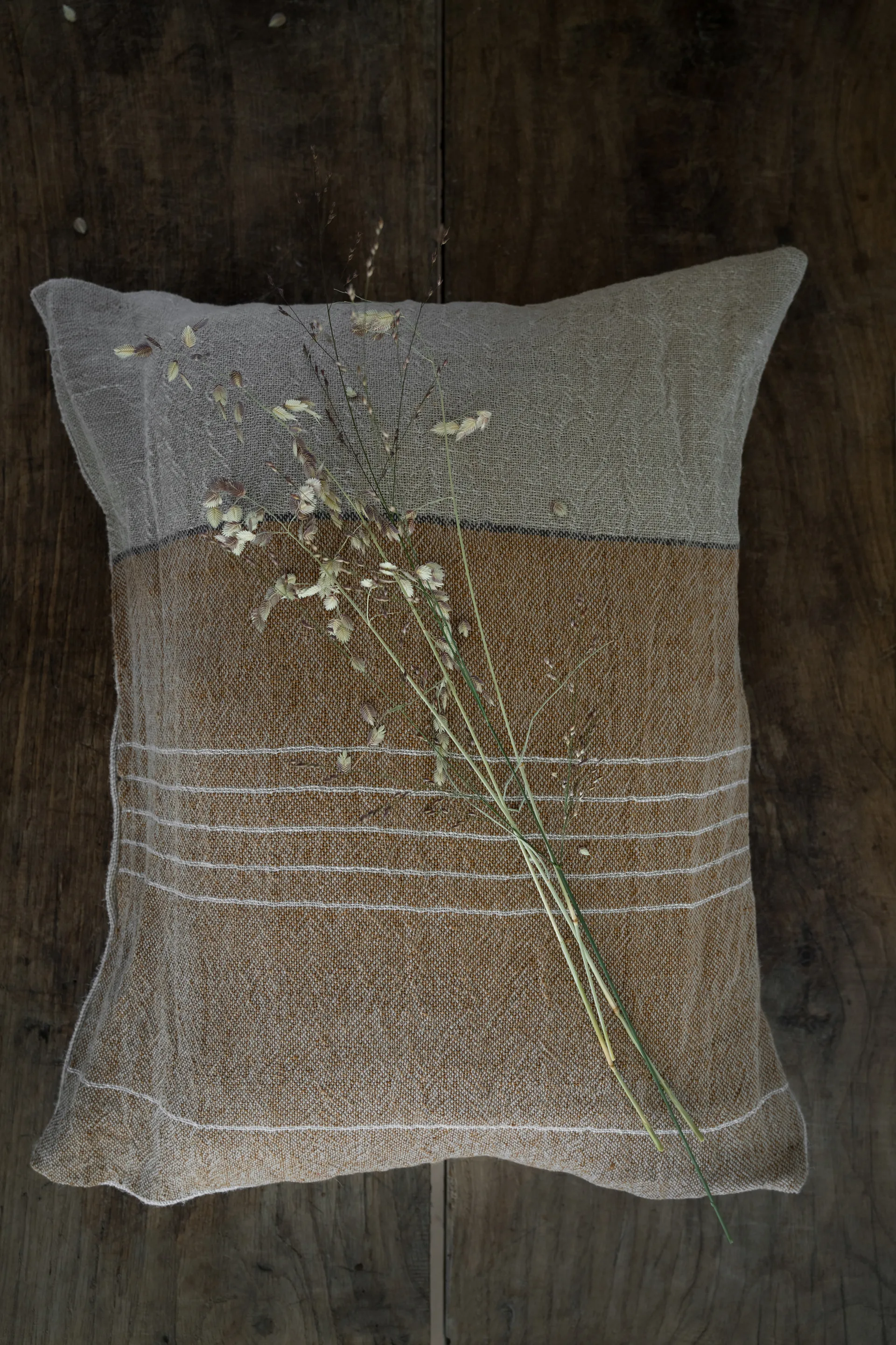 Ernst cushion cover half-linen 40x60 cm, Caramel-natural ERNST