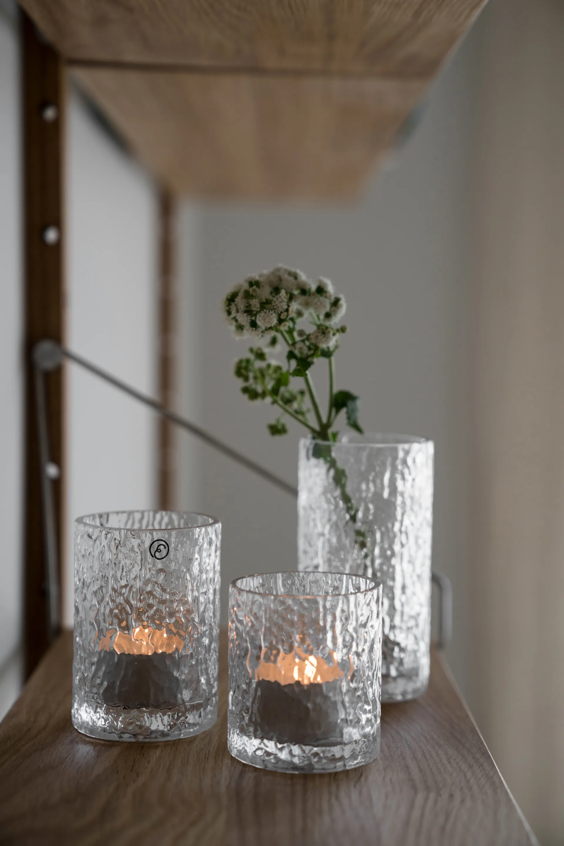 Ernst patterned vase/candle holder, Clear, Ø5.3x6.5 cm ERNST