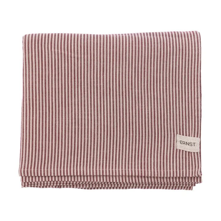 Ernst tablecloth narrow stripes 145x300 cm - Red-beige - ERNST