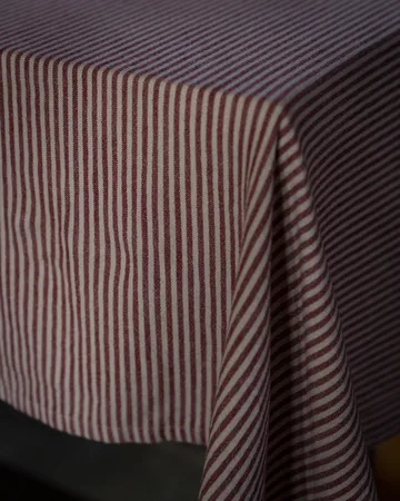 Ernst tablecloth narrow stripes 145x300 cm - Red-beige - ERNST