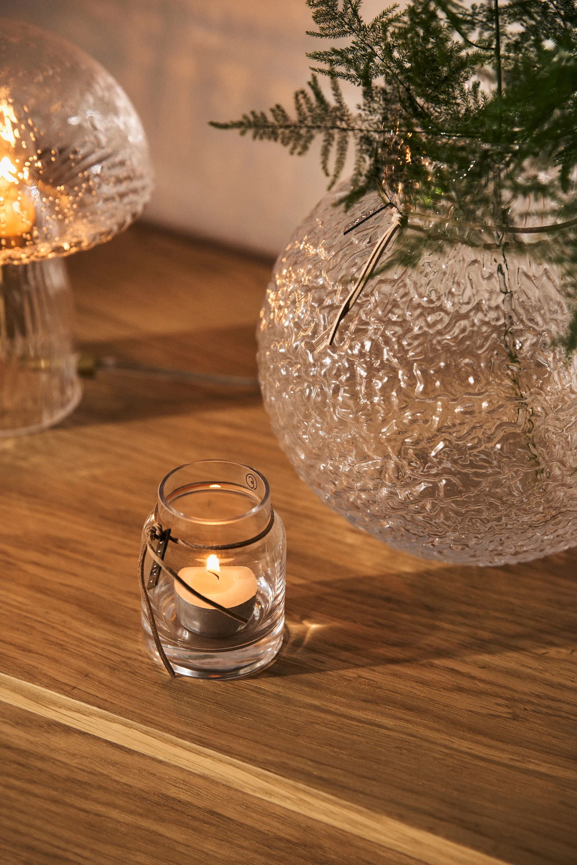 Ernst textured glass vase clear, Ø21x22 cm ERNST