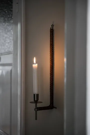 Ernst wall candle holder woven - Brushed steel, 47 cm - ERNST