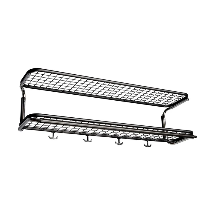 Classic 650 hat shelf - Black/chrome, 2 levels, 90 cm - Essem Design