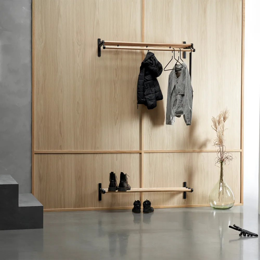 Nostalgi 291 hat shelf, Birch, aluminium  Essem Design