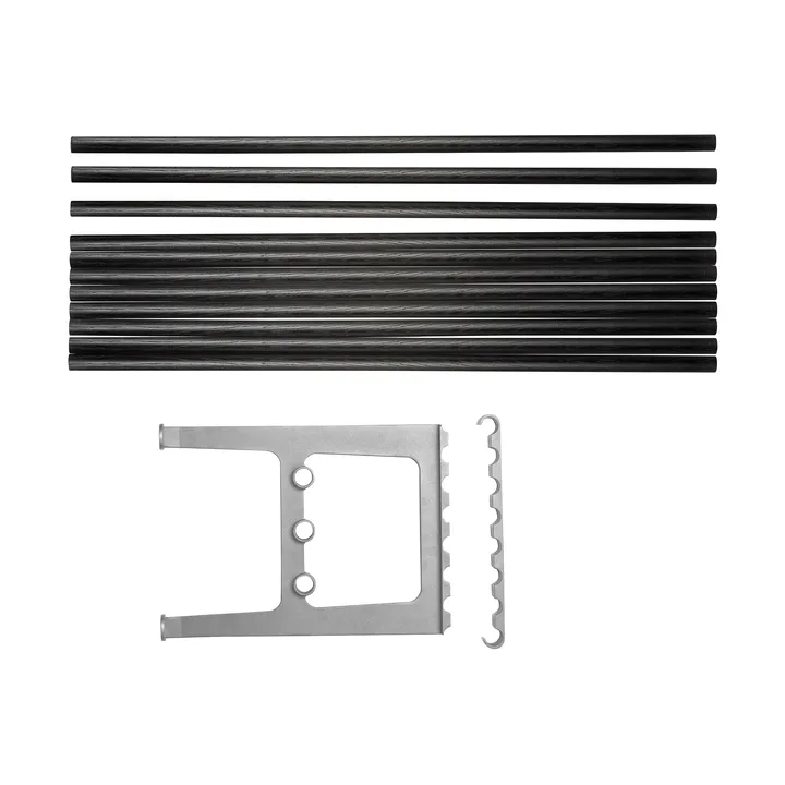 Nostalgi bench extension 100 cm - Black stained oak-aluminium - Essem Design