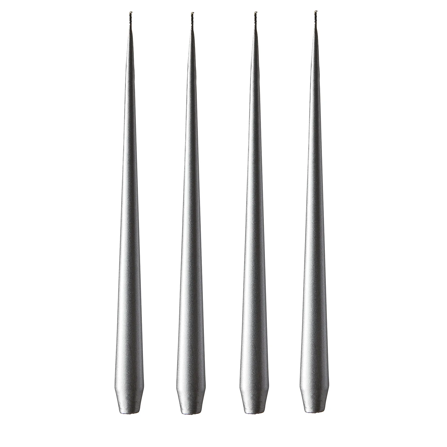 ester & erik candle 32 cm 4-pack metalic, Silver ester & erik