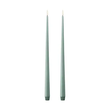 ester & erik taper candle LED 2-pack - 67 Jade stone, 40 cm - ester & erik