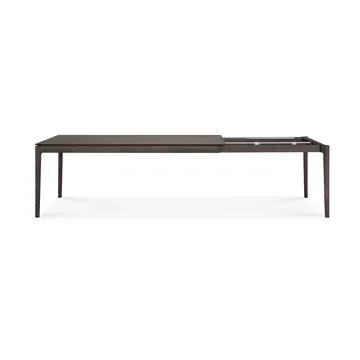 Beech extendable dining table - Brown-lacquered oak, 100x200/300 cm - Ethnicraft