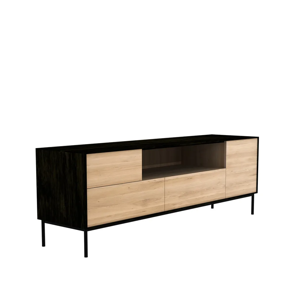 Blackbird media unit, Black oak-Black metal legs Ethnicraft