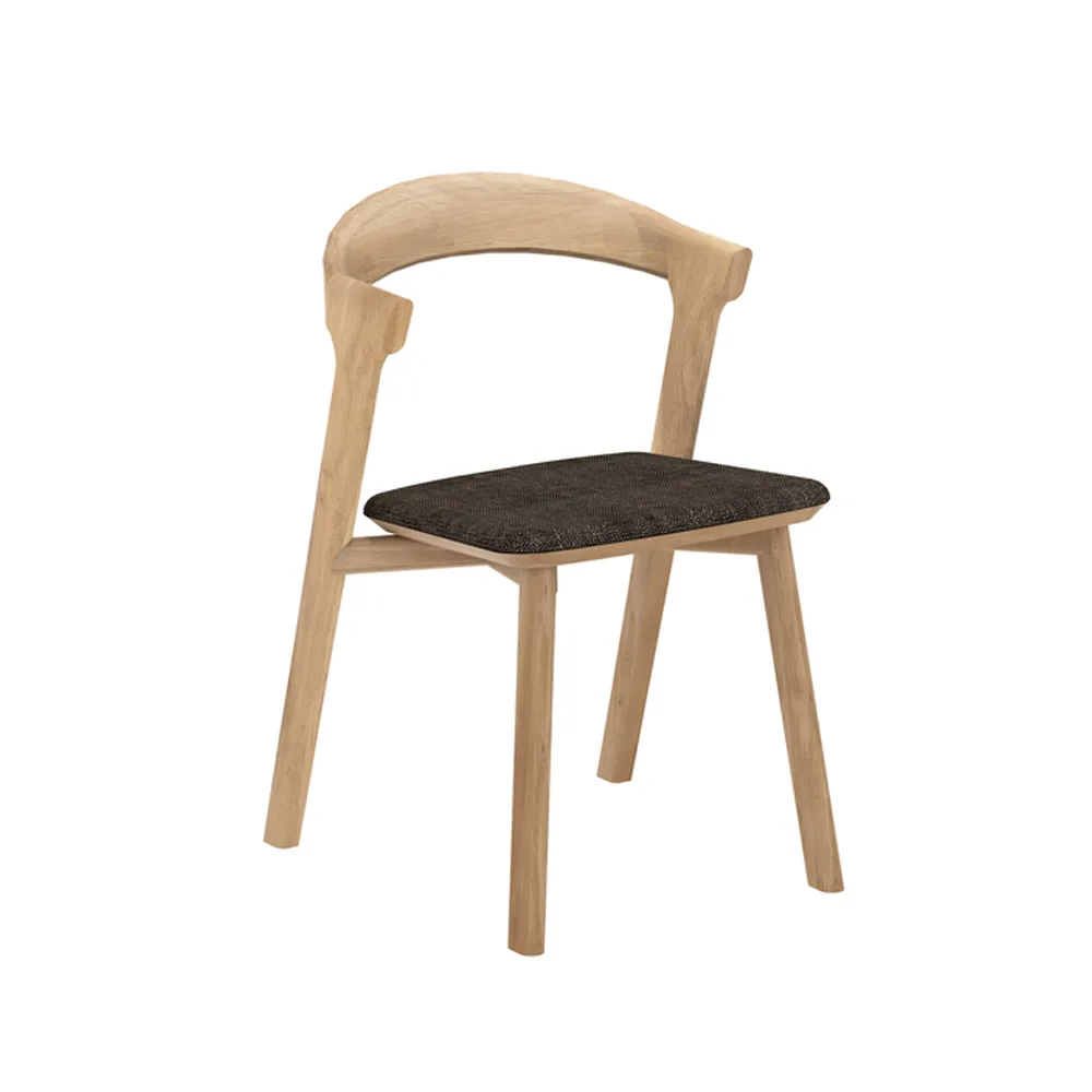 Bok chair with fabric seat, Dark brown cushion Ethnicraft