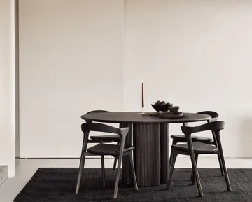 Bok chair with leather seat - Brown-stained oak-brown leather - Ethnicraft