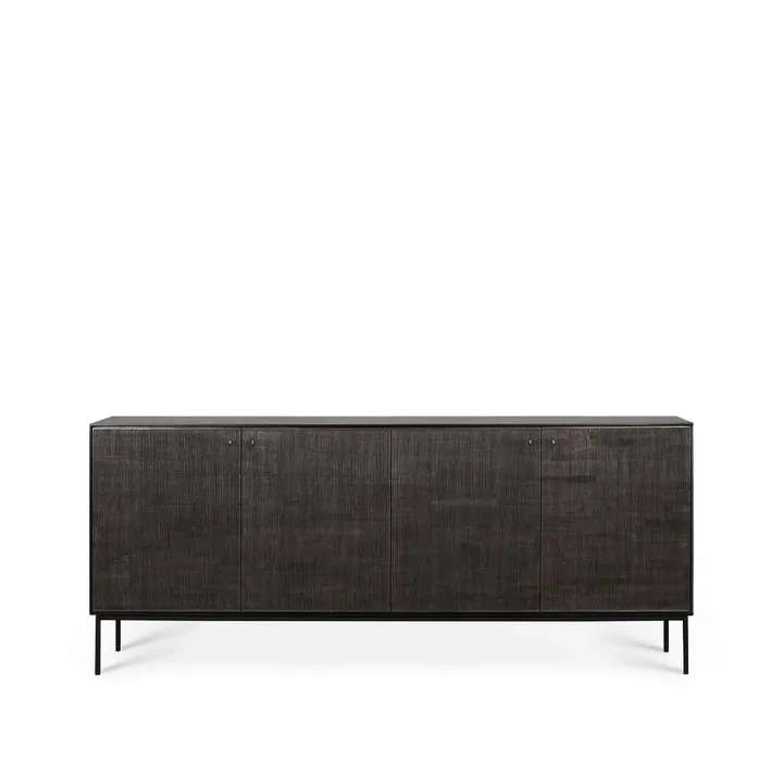 Grooves sideboard - Black 4 doors - Ethnicraft