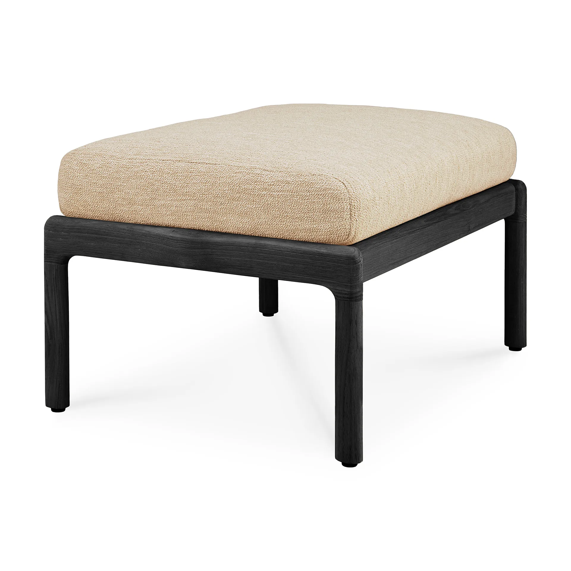 Jack outdoor footstool black stained teak, Natural Ethnicraft