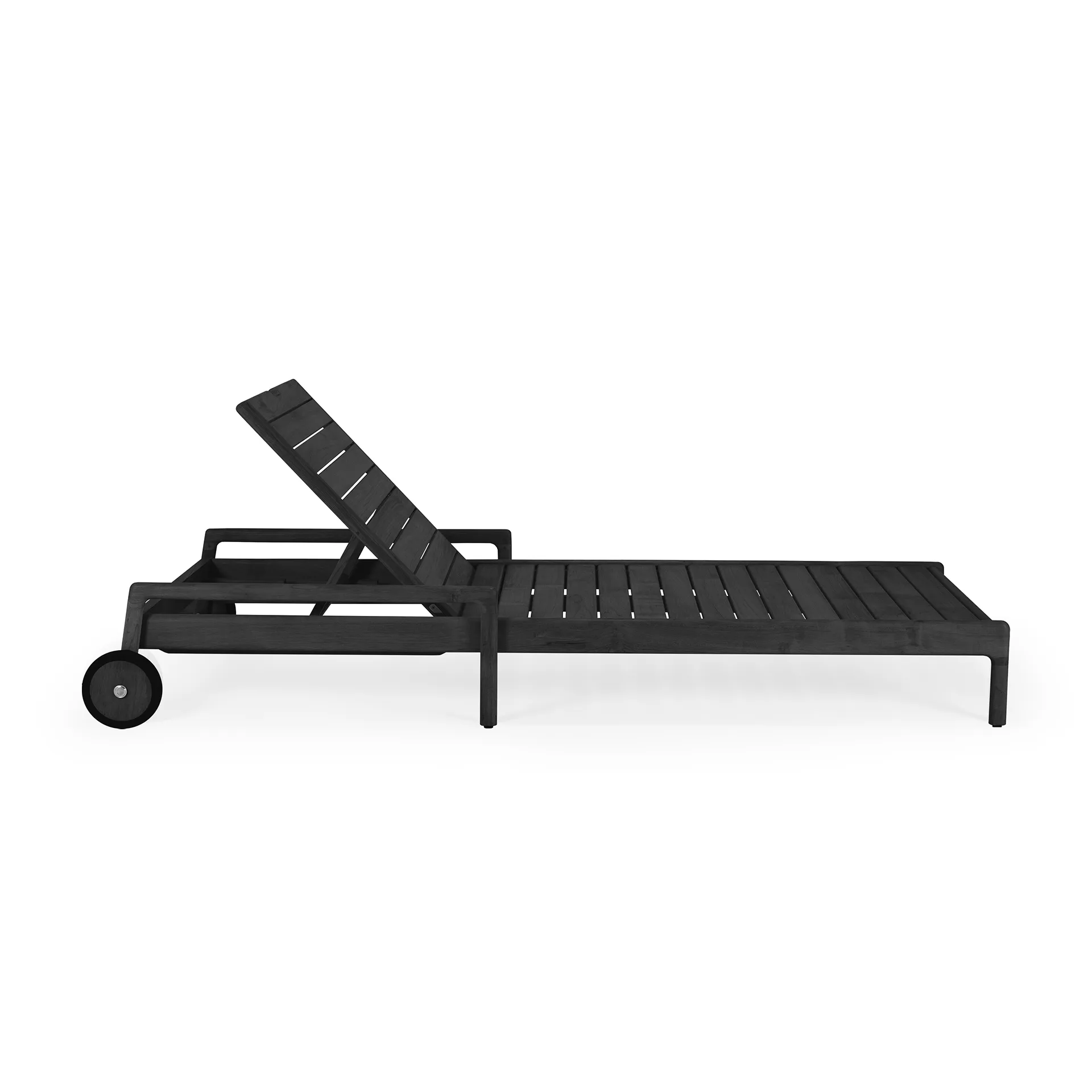 Jack outdoor sunbed black stained teak, Excl. cushion Ethnicraft