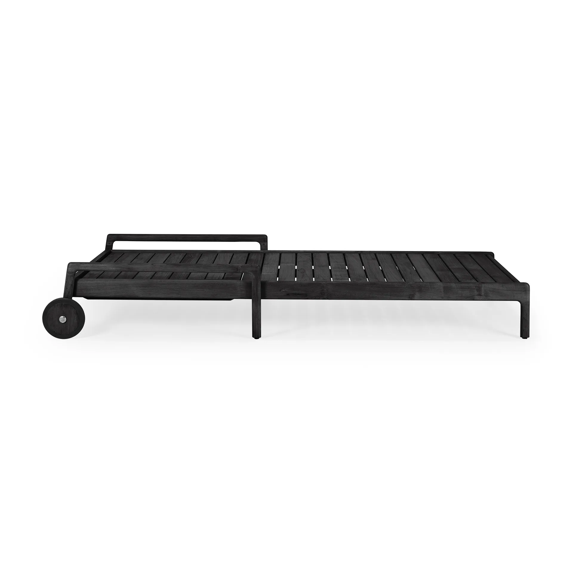 Jack outdoor sunbed black stained teak, Excl. cushion Ethnicraft