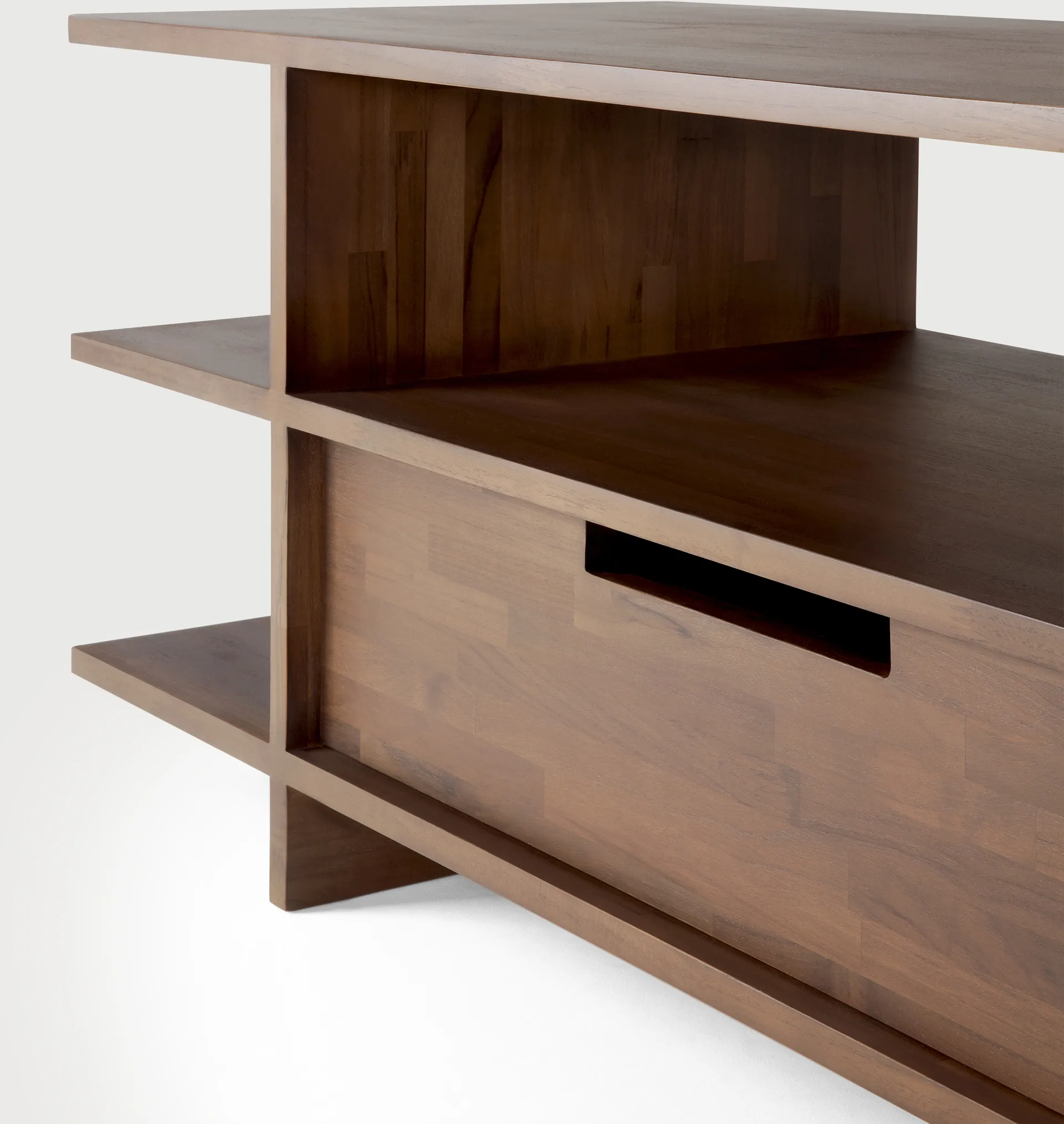 Kabuki media unit, Dark stained teak Ethnicraft