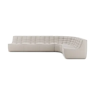 N701 modular corner sofa with rounded corner, fabric Beige, 301x171 cm - Ethnicraft