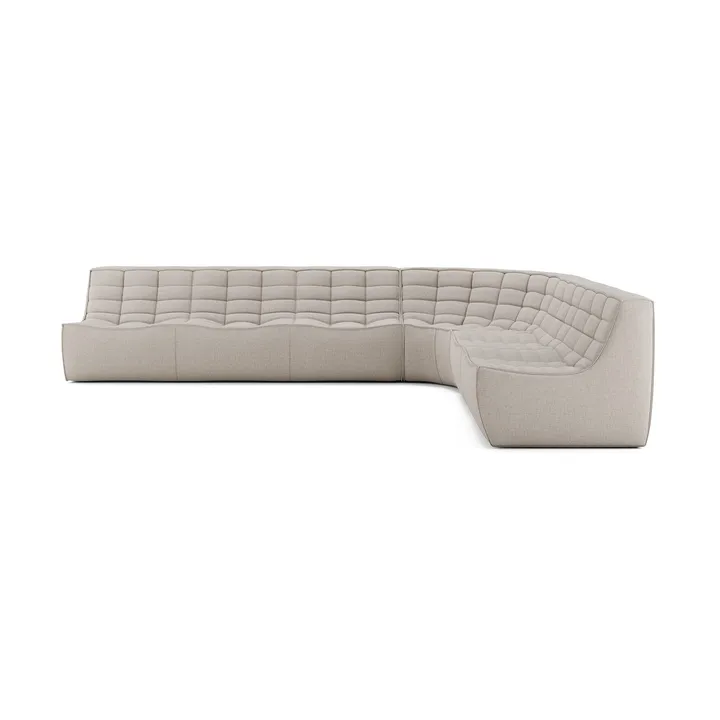 N701 modular corner sofa with rounded corner, fabric Beige, 330x260 cm - Ethnicraft