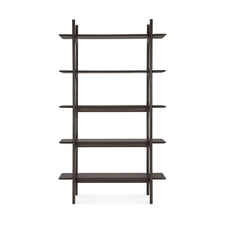 PI shelf - Dark brown mahogany-5 shelves, 110x187 cm - Ethnicraft
