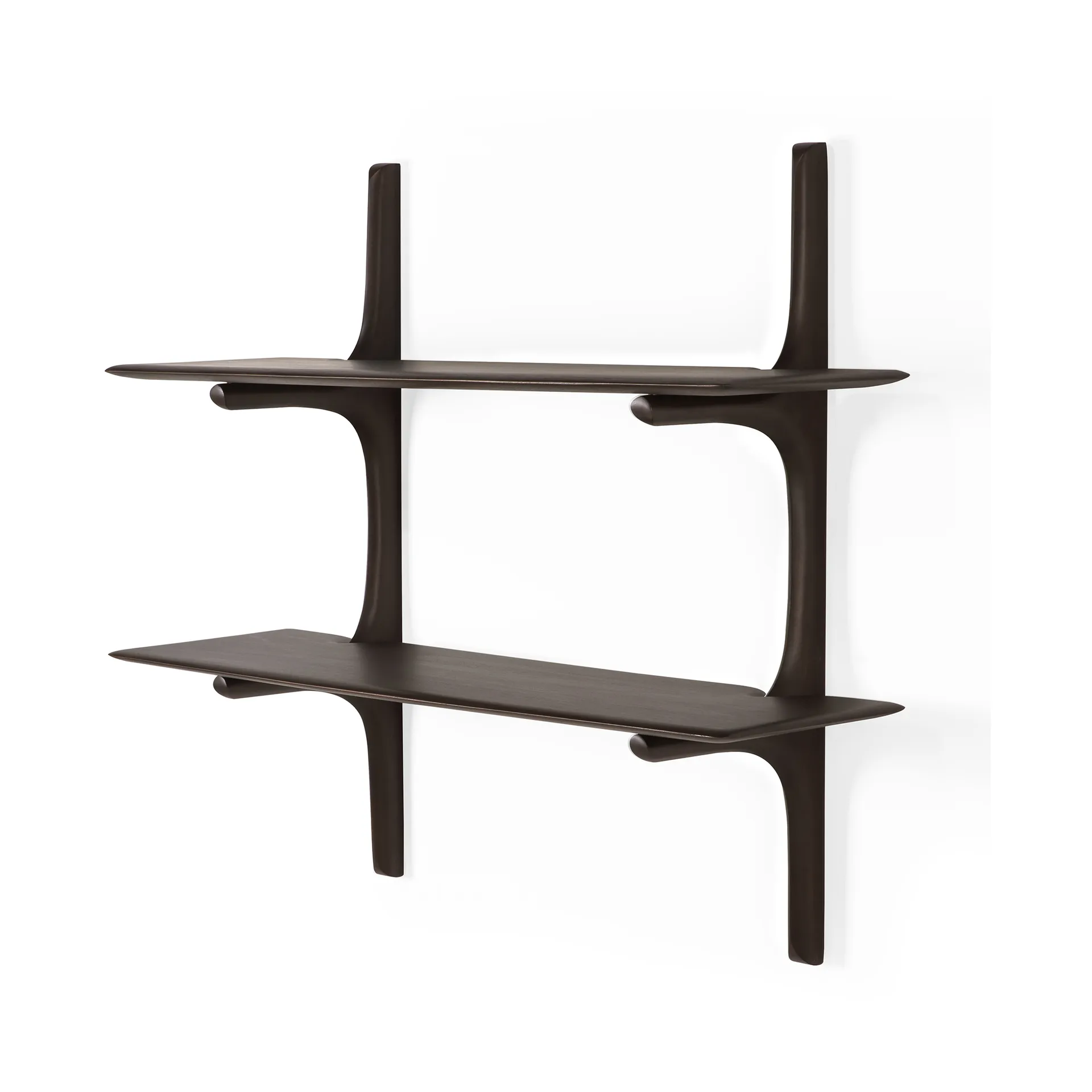 PI wall shelf, Lacquered mahogany - 2 shelves Ethnicraft