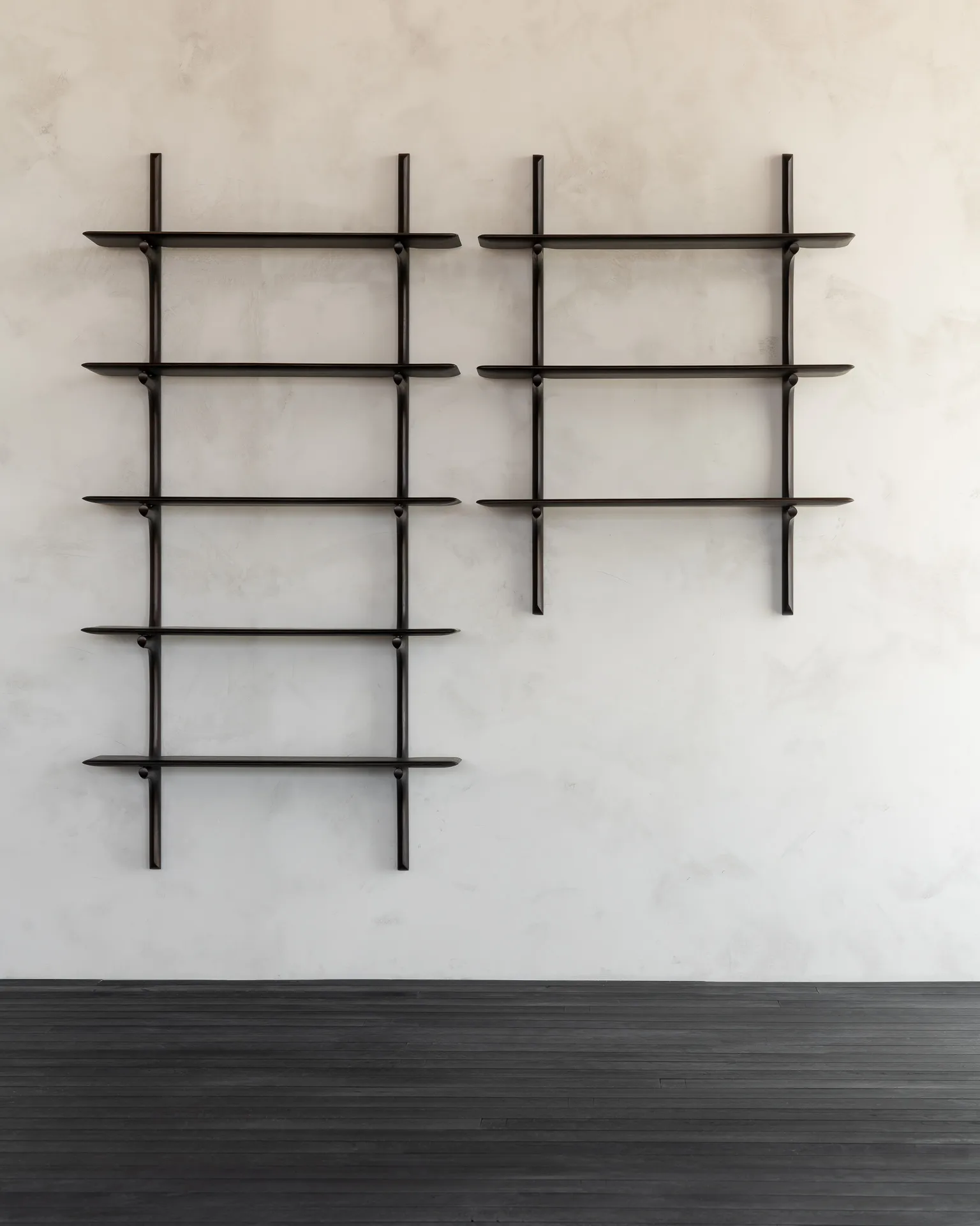 PI wall shelf, Lacquered mahogany - 2 shelves Ethnicraft