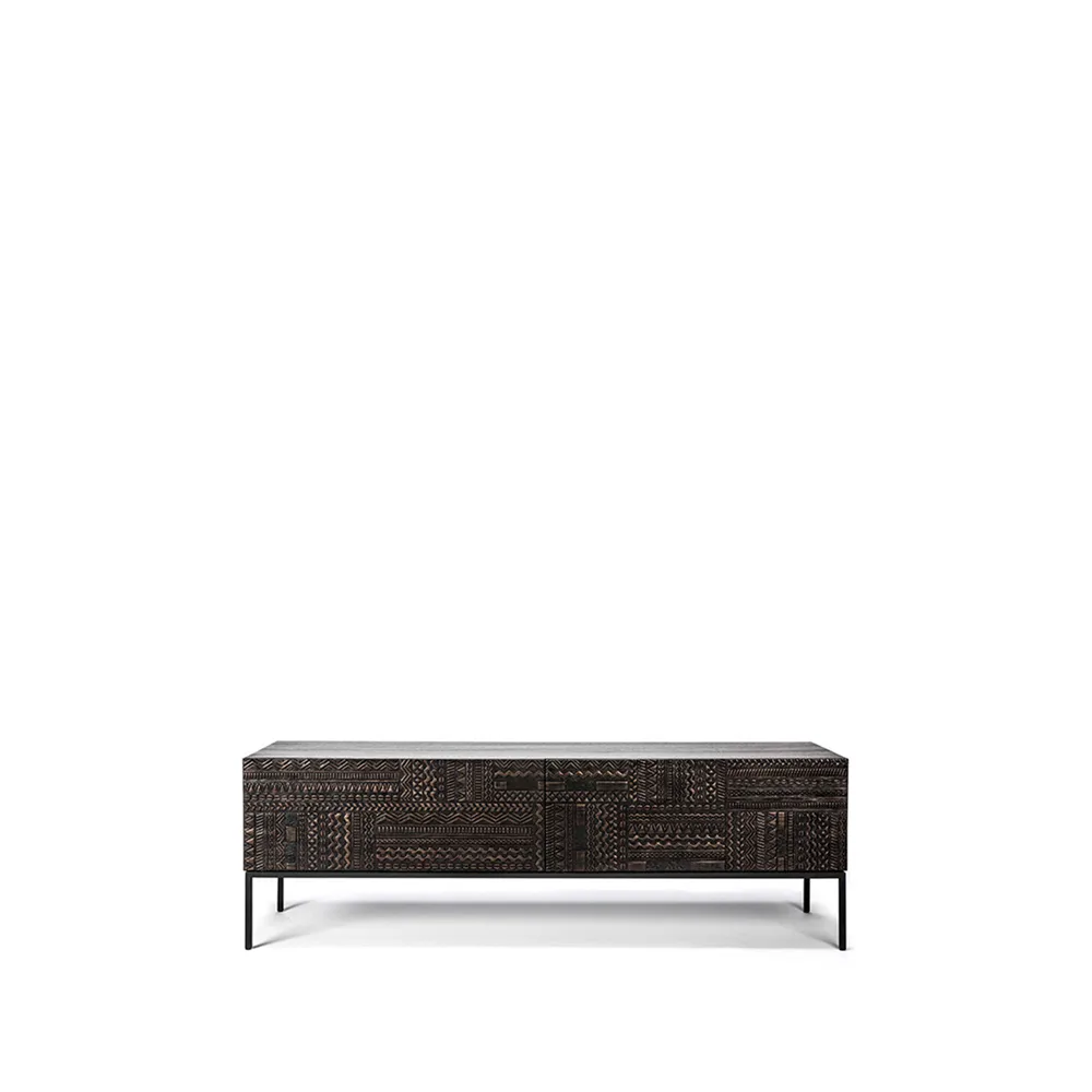 Tabwa media cabinet, Black teak 51x160 cm Ethnicraft