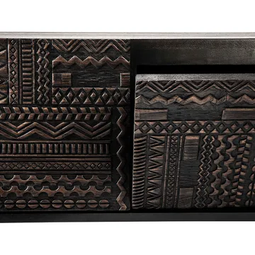 Tabwa media cabinet - Black teak 51x240 cm - Ethnicraft