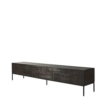 Tabwa media cabinet - Black teak 51x240 cm - Ethnicraft