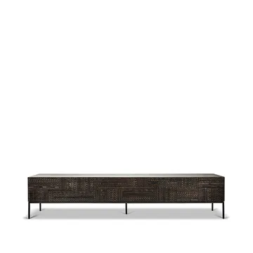 Tabwa media cabinet - Black teak 51x240 cm - Ethnicraft