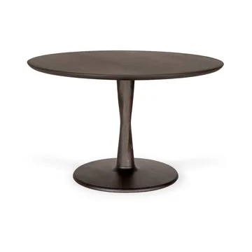 Torsion dining table - Brown lacquered oak, Ø127 cm - Ethnicraft